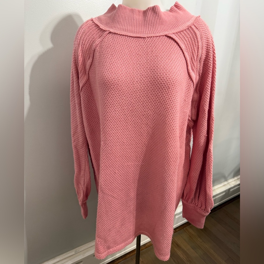 Free People Shes a Keeper Vented-Hem Tunic Sweater Large